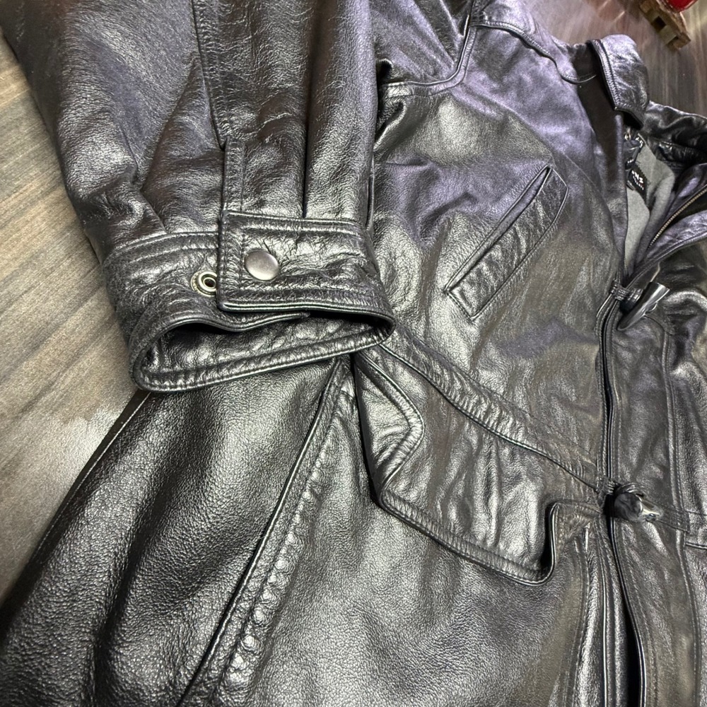 Wilsons‎ Leather Jacket Mens 1X Thinsulate Lined Thermal Black Parka Coat - Picture 7 of 8